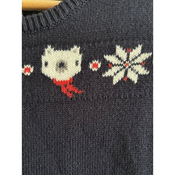Gymboree Holiday Fair Isle Sweater Dress Bear Snowflake Girl 10 Winter Holiday - Picture 8 of 9